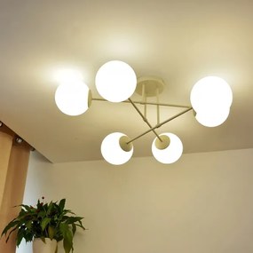MOON felületre szerelhető csillár 6xE27/15W/230V krémszínű
