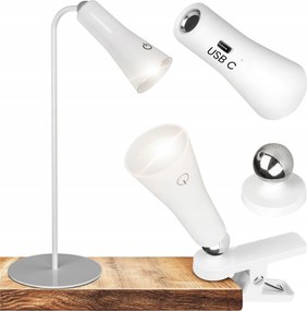 Hordozható lámpa 3az1ben asztali klip állítható kézi zseblámpa a játék tanulásához