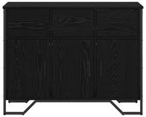 Oldalszekrény Fekete tölgy 97x32.5x74.5 cm Engineered Wood