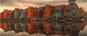Színes házak képe (120x50 cm)