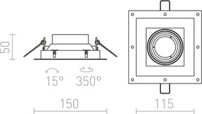RENDL IPSO SQ frameless bílá 230V LED GU10 8W