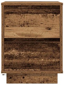 2 db antik fa éjjeliszekrények LED világítással 38x34x50 cm