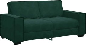 vidaXL kétszemélyes sötétzöld bársony kanapé 180x78x84 cm
