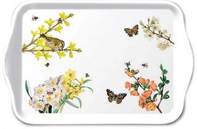 Tavaszi madaras pillangós műanyag konyhai kis tálca Spring awakening