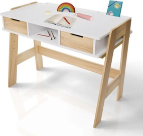 Gyerek íróasztal  magasságban állítható tárolóhellyel fehér