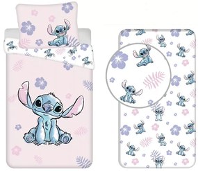 Disney Lilo és Stitch, A csillagkutya Pink ágyneműhuzat és gumis lepedő szett