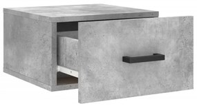 2 db betonszürke falra szerelhető éjjeliszekrény 35x35x20 cm