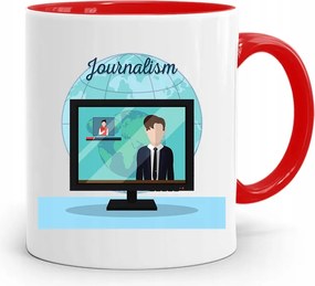 Piros Bögre Ajándék Riporter Újságírónak, fényképes nyomtatással