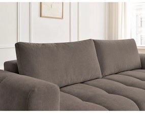 Szürkésbarna kinyitható-tárolóhelyes kanapé 251 cm Fuji – Bobochic Paris
