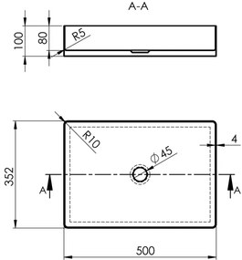 Sapho - AURUM ráépíthető mosdó 50x35 cm matt réz