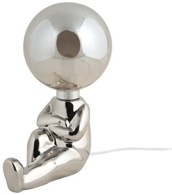 Ezüstszínű LED dimmelhető asztali lámpa üveg búrával (magasság 22,5 cm) Joey – Leitmotiv