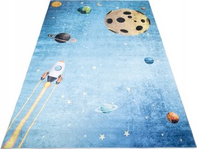 Gyerek Szőnyeg Színes 80x150 Bolygó rakéta