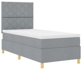 Boxspring Ágy Matraccal Világosszürke 90 x 200 cm Szövet
