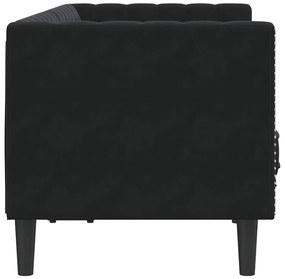 Chesterfield kanapé Argyle Fekete 174 x 74.5 x 70.5 cm Bársony