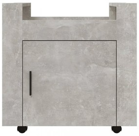betonszürke szerelt fa asztal-kocsi 60 x 45 x 60 cm