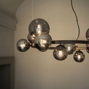 Ideal Lux - LED Csillár zsinóron PERLAGE 14xG9/3W/230V átm. 85 cm fekete/füstös