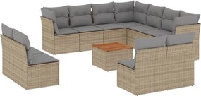 vidaXL 12 részes vegyes bézs polyrattan kerti ülőgarnitúra párnákkal