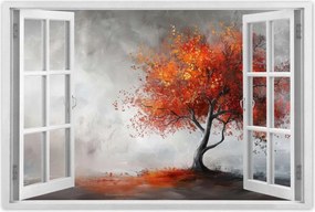 Poszterek 90x60 Tűzszínben pompázó fa