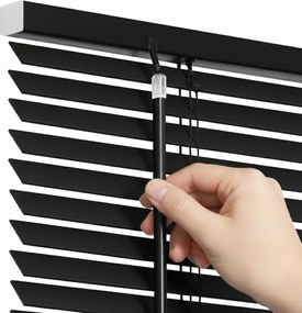 Fa kész redőny vízszintes 25 mm fekete 80x220 cm