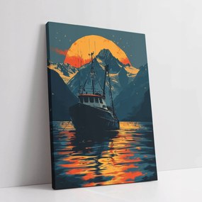 Vászonkép Naplemente a tengeren Hajó otthon nappali 60x80
