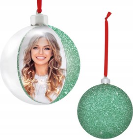 Karåcsonyi fényképes gömb 10cm csillåmos mikulås ajåndék