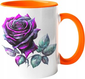 Eredeti Bögre Lila Rózsa Virágok Kerámia 330ml.