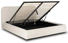 Franciaágy Krém Bouclé Kárpittal. Ágyneműtartóval. 180x200 BRISTOL