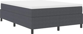 vidaXL Boxrugós ágy Sötétszürke és Fehér 140 x 190 cm Bársonyos szövet