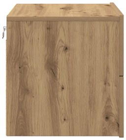 Éjjeli Asztal LED Fali Szereléssel Kézműves Tölgy 50x39x41 cm