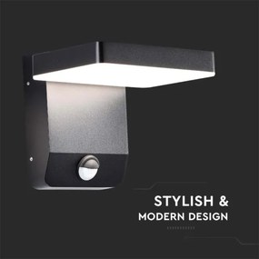 LED kültéri fali lámpa szenzorral LED/17W/230V 3000K fekete
