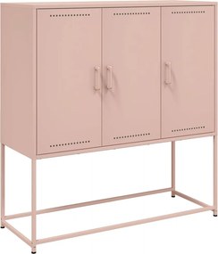 vidaXL rózsaszín acél magasszekrény 100,5 x 39 x 107 cm