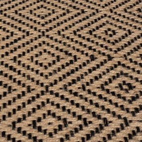 Fekete-natúr színű juta futószőnyeg lépcsőre 60x600 cm Diamond – Flair Rugs