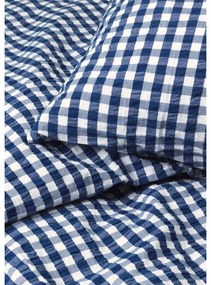 Fehér-sötétkék egyszemélyes krepp ágyneműhuzat 140x200 cm Bæk&amp;Bølge – JUNA