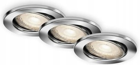 Briloner 3 darabos Led süllyesztett lámpa szett, 5W, króm, dönthető, 86mm, 3000K