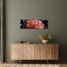 Rózsaszín virág képe (órával) (90x30 cm)
