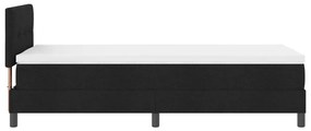 Boxspring Ágy Matrac Karral &amp; LED Fekete 100x200 cm Szövet