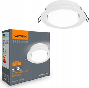 Süllyesztett spot mennyezeti lámpatest kerek GX53 fehér Videx