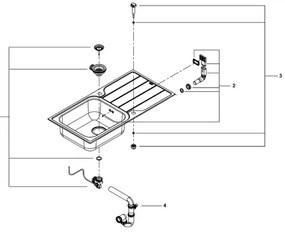 GROHE 31563SD1 - Mosogató K500 1000 × 500 mm rozsdamentes acél