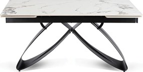 Luigi kerámia kihúzható asztal 160–240 cm, fehér márvány/fekete színben