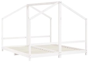 fehér tömör fenyőfa gyerekágykeret 2 x (90 x 200) cm