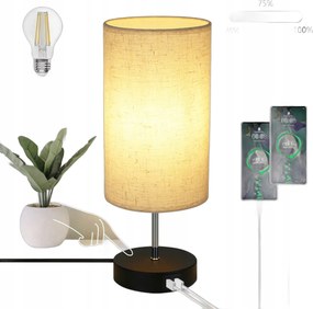 Asztali lámpa Éjjeli lámpa Usb nappaliba Vintage fekete E27