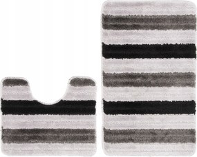 Fürdőszobaszőnyeg 2 El. Csúszásgátló 3D szürke