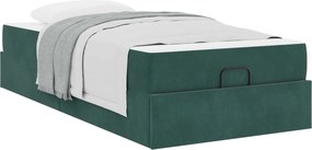 vidaXL Ágykeret matraccal matracmal 2 pcs Zöld Bársony