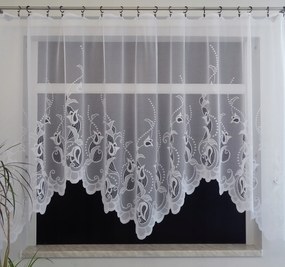 Mg Függöny jacquard Justi Fehér 300x155 polár szalaggal