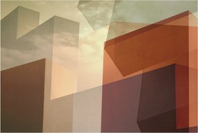 Divatos 3D Fali Tapéta Absztrakt Tömbök 104x70 Ragasztóval