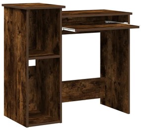 füstös tölgy szerelt fa íróasztal polcokkal 84x40x78 cm