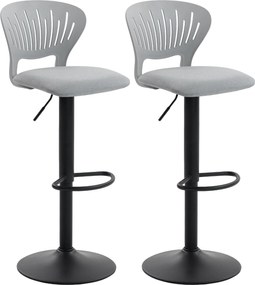 HOMCOM 2 db 360° forgatható pultszék, magasságban állítható 84–105 cm, szellőző háttámla, lábtartó, szürke | Aosom