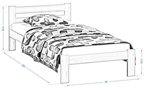 Fa ágy 90x200 VitBed Akio fenyő