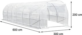 Fóliasátor 200x300x600 cm váz nélkül