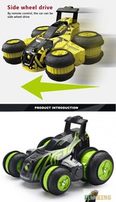 HB Toys Építőszett 1:28 4WD RC 2.4G Turbine Storm Stunt Car Távirányítású Pörgő Forgó Kaszkadőr Autó Építő Szett